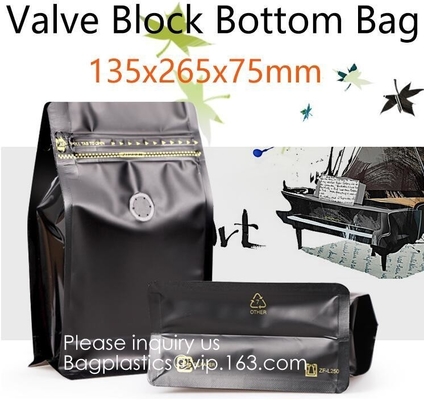 El papel de aluminio inferior plano superior reutilizable de la caja de cuadrado de Zip lockkk alineó la bolsa de papel plástica de Kraft con la ventana, Pla de encargo de 250g 500g