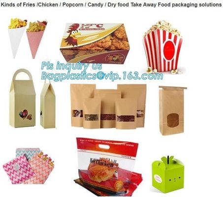 Bolsas de pollo asado biodegradable bolsas de cerradura para llevar paquete de alimentos, bolsas de plástico congelado seguro para microondas bolsas de plástico para el pollo frito