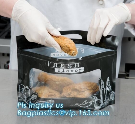 La tienda de delicatessen caliente empaqueta el pollo se levanta el bolso de la bolsa, bolso de empaquetado congelado transparente mate del pollo BOPP/CPP, bolso caliente del pollo