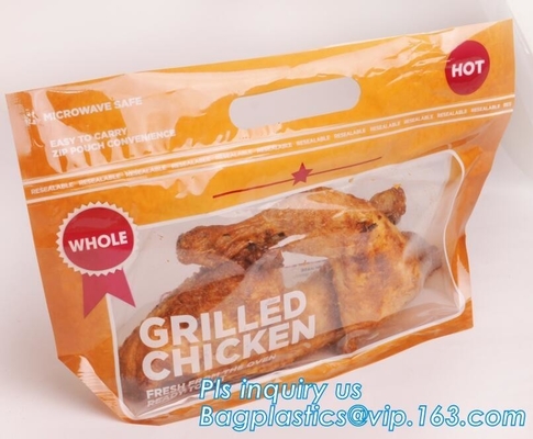 bolso del pollo frito de la calidad, bolso de empaquetado de Zip lockkk del pollo asado, bolso caliente del pollo asado, bolso caliente del pollo asado/ji inmediata