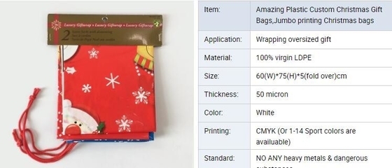 La invitación gigante del regalo de la Navidad despide bolsos plásticos enormes de los juguetes, despide los bolsos plásticos enormes de los juguetes, Toy Gift Sacks Merry Xmas grande S
