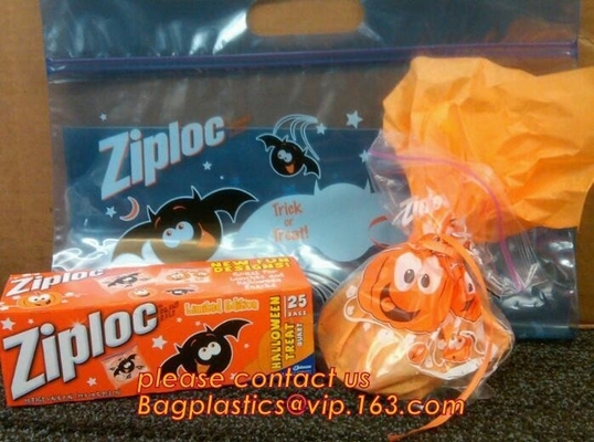 El bolso de empaquetado del caramelo de Halloween del pan de la galleta de la Navidad de la boda del goodie de Halloween, violoncelo lindo del caramelo de Halloween empaqueta bagplastic