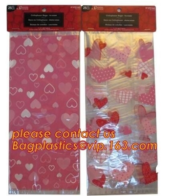 packa de empaquetado de impresión plástico del bagease del bolso del caramelo de Halloween del pan del bocadillo del goodie de la boda de la galleta transparente de la Navidad