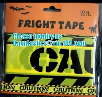Cinta de la precaución de Halloween, bandera de impresión de encargo de Halloween de la cinta de la precaución, paquete del bagease de la cinta de la cebra de la cinta de la precaución de Halloween
