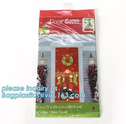 El cartel de la puerta de la cubierta de la puerta de la decoración de la casa de la feliz Navidad del accesorio del partido del proveedor de China, puerta cubre para el decorat de la Navidad