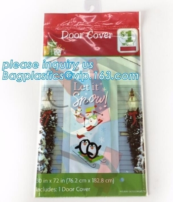 El cartel de la puerta de la cubierta de la puerta de la decoración de la casa de la feliz Navidad del accesorio del partido del proveedor de China, puerta cubre para el decorat de la Navidad