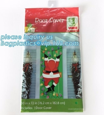 El cartel de la puerta de la cubierta de la puerta de la decoración de la casa de la feliz Navidad del accesorio del partido del proveedor de China, puerta cubre para el decorat de la Navidad