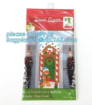 El cartel de la puerta de la cubierta de la puerta de la decoración de la casa de la feliz Navidad del accesorio del partido del proveedor de China, puerta cubre para el decorat de la Navidad