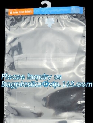Bolso plástico para empaquetar en festivales, bolso de empaquetado con los botones, sistema Transp del gancho de la suspensión de la sábana del PVC de la suspensión de los efectos de escritorio