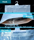 Los efectos de escritorio fijaron el bolso cosmético con Ziplockk, bolso plástico f del Pvc del arco de la manija de la suspensión de la cerradura plástica transparente de la cremallera del gancho de la suspensión