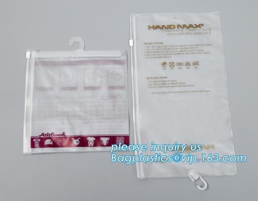 Bolso para el paquete de la ropa interior, bolso de la suspensión de /PVC del bolso del gancho del PVC bag/PVC de la cremallera del embalaje plástico del PVC con la suspensión clara del bolso de la suspensión