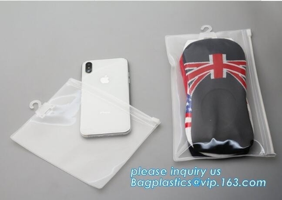 Bolso para el paquete de la ropa interior, bolso de la suspensión de /PVC del bolso del gancho del PVC bag/PVC de la cremallera del embalaje plástico del PVC con la suspensión clara del bolso de la suspensión