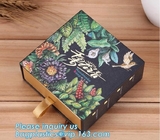 Caja de papel de encargo de empaquetado con el sellado del logotipo de oro, caja de empaquetado del perfume del cajón de lujo del terciopelo de la muestra libre de la venda para