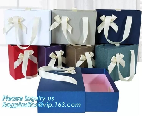 caja de regalo negra mate de lujo de encargo del papel de la cartulina de la caja del top del tirón con la ampolla de la cinta para el bagease de empaquetado de la caja del vino tinto