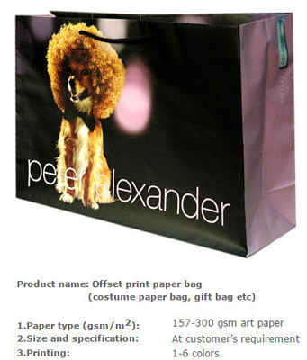 Baja bolsa por encargo costo del papel de la manija de la impresión del logotipo del diseño bolso de lujo del regalo del papel, paquete de papel de lujo que empaqueta el GIF