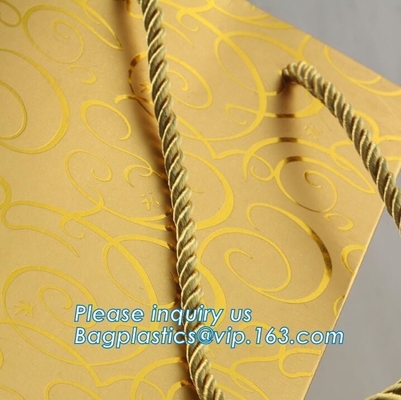 Bolsa ancha de lujo impresa del papel de Brown Kraft de la base, bolsa de lujo negra de capa del papel para imprimir con la cinta