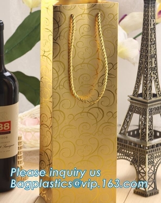 Bolsa ancha de lujo impresa del papel de Brown Kraft de la base, bolsa de lujo negra de capa del papel para imprimir con la cinta