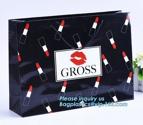 bolsa de papel iridiscente de las bolsitas blancas de lujo, China que imprime el bolso de papel torcido de lujo de la manija de la fabricación, bagplastics, packa