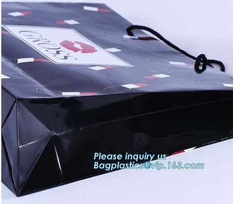 bolsa de papel iridiscente de las bolsitas blancas de lujo, China que imprime el bolso de papel torcido de lujo de la manija de la fabricación, bagplastics, packa