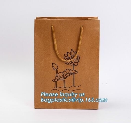 La aduana blanca de lujo Kraft del diseño recicla la bolsa de papel de la bolsa que hace compras Kraft, manija disponible Pape de Kraft de la máquina de papel
