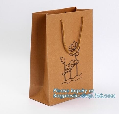 La aduana blanca de lujo Kraft del diseño recicla la bolsa de papel de la bolsa que hace compras Kraft, manija disponible Pape de Kraft de la máquina de papel