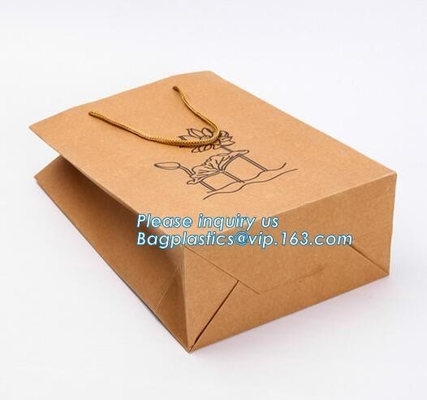 La aduana blanca de lujo Kraft del diseño recicla la bolsa de papel de la bolsa que hace compras Kraft, manija disponible Pape de Kraft de la máquina de papel