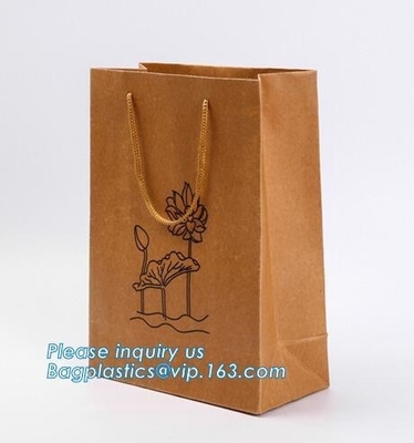 La aduana blanca de lujo Kraft del diseño recicla la bolsa de papel de la bolsa que hace compras Kraft, manija disponible Pape de Kraft de la máquina de papel