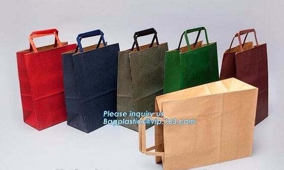 bolsas impresas a todo color de lujo de alta calidad por encargo de la hoja de oro del logotipo con el ojeteador, bolsa para tomar los tallarines