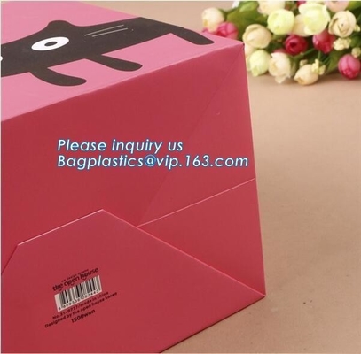 Bolso de papel de lujo con las manijas, bolsa del partido del bolso de compras del portador del regalo de papel impresa para el bolso de compras de la ropa, bageas