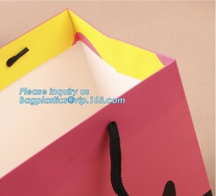 Bolso de papel de lujo con las manijas, bolsa del partido del bolso de compras del portador del regalo de papel impresa para el bolso de compras de la ropa, bageas