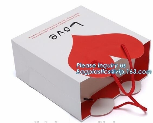 la aduana barata de la venta caliente imprimió el bolso de compras de papel del regalo del portador de la manija blanca de lujo de la cuerda con el logotipo, bolso de compras con el logotipo