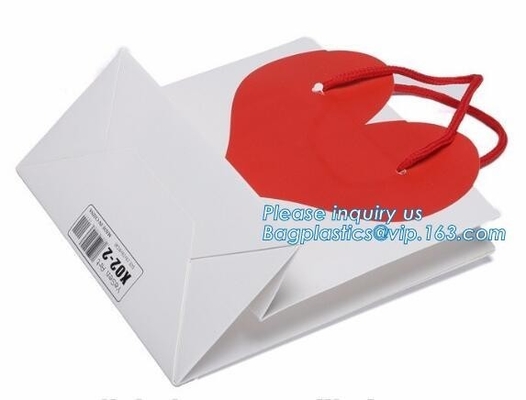 la aduana barata de la venta caliente imprimió el bolso de compras de papel del regalo del portador de la manija blanca de lujo de la cuerda con el logotipo, bolso de compras con el logotipo