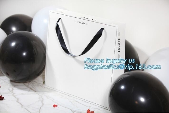 Bolsa de papel negra de encargo de lujo de la tarjeta con la hoja de oro que sella el diseño para el regalo que embala, paquete de /bottle de la copa de vino del bagplastics