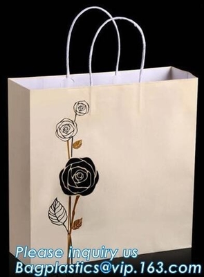 Bolso que hace compras de papel modificado para requisitos particulares de Browd Kraft con las manijas para la ropa, aduana del OEM que imprime pequeña pizca de lujo de la Navidad del regalo