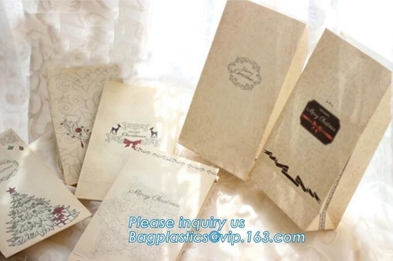 Bolso que hace compras de papel modificado para requisitos particulares de Browd Kraft con las manijas para la ropa, aduana del OEM que imprime pequeña pizca de lujo de la Navidad del regalo