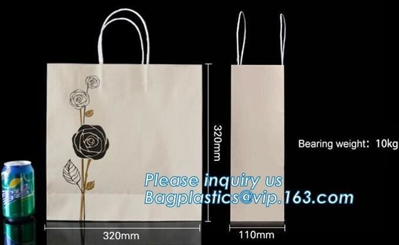 Bolso que hace compras de papel modificado para requisitos particulares de Browd Kraft con las manijas para la ropa, aduana del OEM que imprime pequeña pizca de lujo de la Navidad del regalo