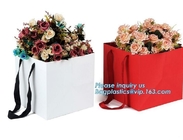 la bolsa de la flor para el regalo, bolsa de papel para lleva la flor, bolso blanco impermeable de la flor de papel de Kraft para embalar con la cinta