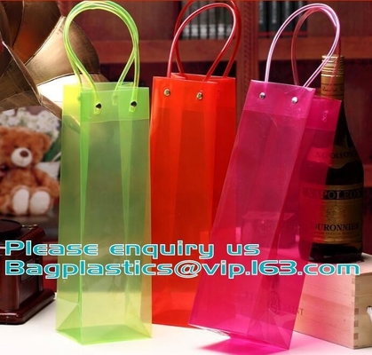 Bolso plástico transparente de la manija de las compras de los PP con la manija, la bolsa de plástico de nylon blanca clara del PVC de los PP/de la manija para el acondicionamiento de los alimentos