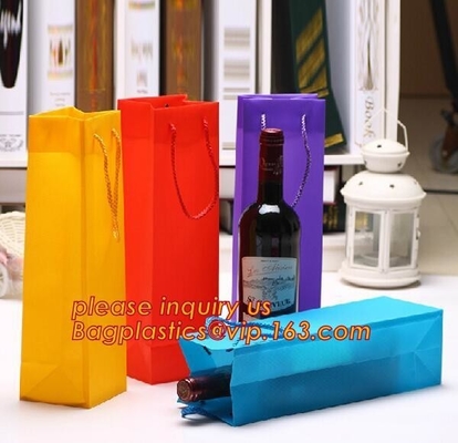 El eco PP plásticos amistosos de la manija de la cinta empaqueta el bolso para el ramo de las flores, PVC semitransparente Tote Bag Environmental plástico