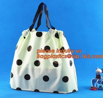 Bolso de basura plástico de encargo de la cinta del drenaje del HDPE biodegradable para la basura, aduana plástica del bolso de lazo del drawtape industrial