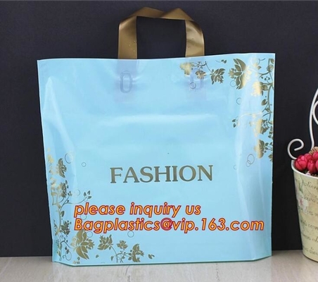 La bolsa de plástico suave de la manija del lazo con Logo Shopping Bag For Clothing de encargo que empaqueta, manija suave barata biodegradable S del lazo