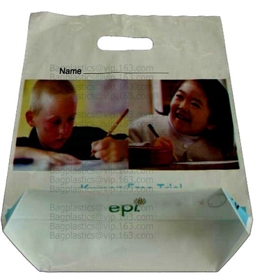 Bolso de empaquetado que hace compras cortado con tintas oro negro plástico polivinílico biodegradable abonable de la manija con el PAQUETE de encargo del PLA PBAT del logotipo