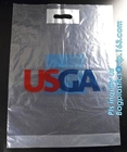 el bolso de ropa plástico cortado con tintas impreso biodegradable oxo de la manija del 100% y el plástico de 50 ropa del micrón llevan el logotipo de empaquetado del bolso