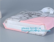 bolsos que hacen compras plásticos biodegradables con propio logotipo, embalaje cortado con tintas ropa plástica brillante de la mercancía de la manija de la baja densidad