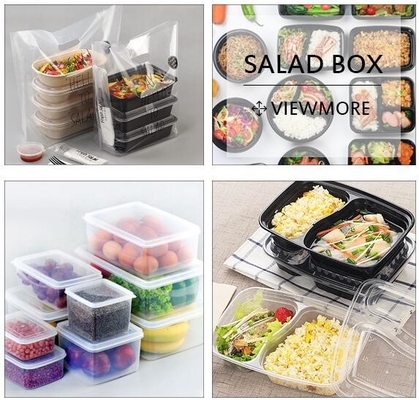 Cajas plásticas de encargo del cuenco y del envase de ensalada de la caja de la ensalada de los PP picosegundo del ANIMAL DOMÉSTICO de la fábrica, ANIMAL DOMÉSTICO Plasti respetuoso del medio ambiente transparente disponible