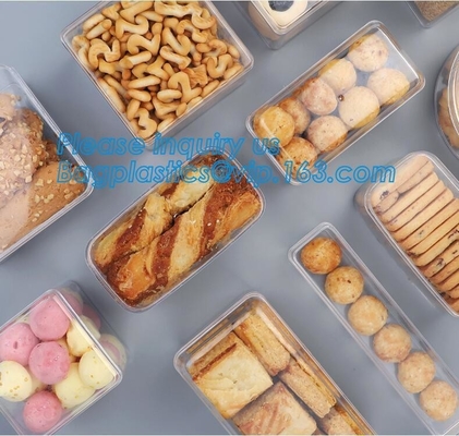 Envase de plástico del ANIMAL DOMÉSTICO del cilindro duro claro de encargo de la categoría alimenticia el pequeño encajona bagea plástico biodegradable del bagplastics de la caja de la comida