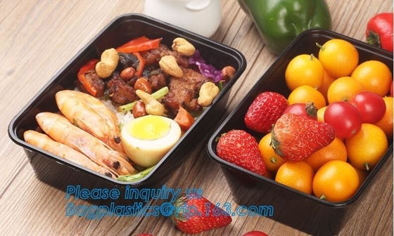 Caja plástica del bento del almuerzo de Safe de la comida de la preparación de los envases 3 del compartimiento BPA-FREE de la comida del lavaplatos Microwavable superior del almacenamiento