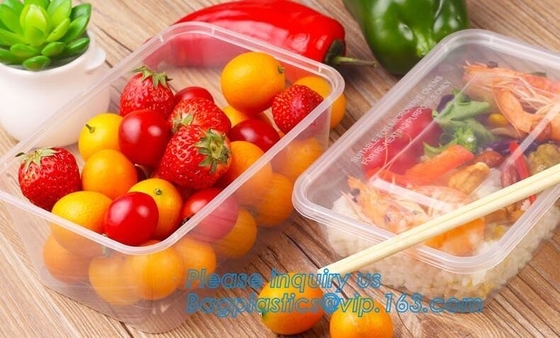 Caja plástica del bento del almuerzo de Safe de la comida de la preparación de los envases 3 del compartimiento BPA-FREE de la comida del lavaplatos Microwavable superior del almacenamiento