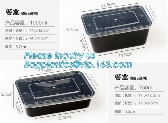 Caja plástica del bento del almuerzo de Safe de la comida de la preparación de los envases 3 del compartimiento BPA-FREE de la comida del lavaplatos Microwavable superior del almacenamiento