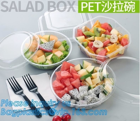 Cuenco plástico de la categoría alimenticia del ANIMAL DOMÉSTICO de ensalada de la comida disponible clara de encargo barata del cuenco, cuenco de ensalada disponible de la sopa de fideos del ANIMAL DOMÉSTICO 460ml